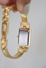 Load image into Gallery viewer, Vintage Givenchy 1990s Blue Dial Gold Plated Bangle Watch
