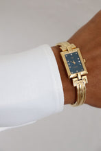 Load image into Gallery viewer, Vintage Givenchy 1990s Blue Dial Gold Plated Bangle Watch
