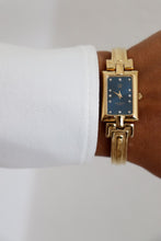Load image into Gallery viewer, Vintage Givenchy 1990s Blue Dial Gold Plated Bangle Watch

