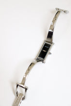 Load image into Gallery viewer, Vintage Gucci Bangle Watch in silver with black dial
