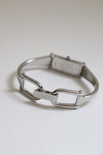 Load image into Gallery viewer, Vintage Gucci Bangle Watch in silver with black dial
