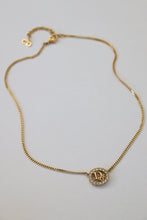 Load image into Gallery viewer, Vintage Dior Diorissimo Crystal Oval Pendant Necklace
