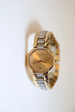 Load image into Gallery viewer, Vintage Christian Dior CD 11P Diamonds Depose Octagon Gold and Silver Quartz Watch
