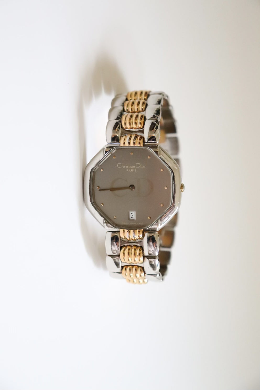 Vintage Christian Dior octagonal Gold and Silver Watch | The