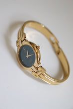 Load image into Gallery viewer, Vintage Givenchy 1990s Blue Dial Gold Plated Bangle Watch
