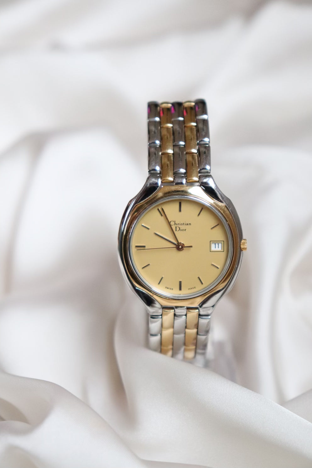 Vintage Christian Dior octagonal Gold and Silver Watch | The