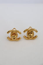 Load image into Gallery viewer, Chanel CC Turnlock Clip-On Earrings 24K GP
