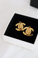 Load image into Gallery viewer, Chanel CC Turnlock Clip-On Earrings 24K GP
