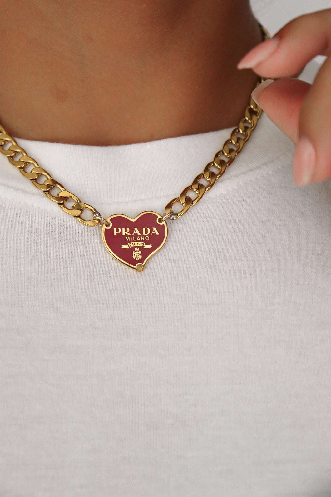 Prada red heart