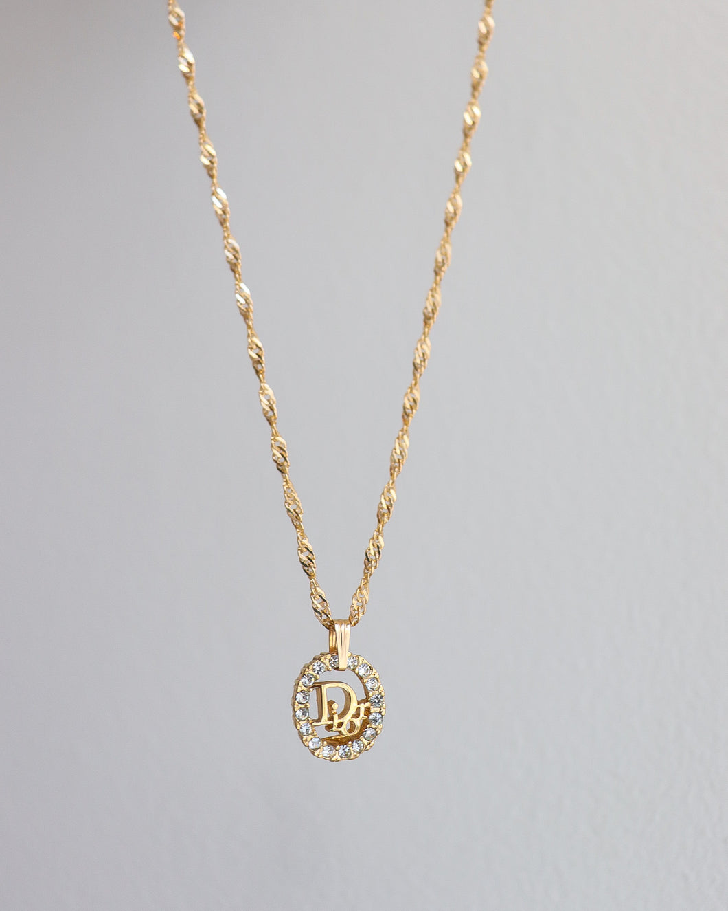 Dior crystals necklace- thin chain